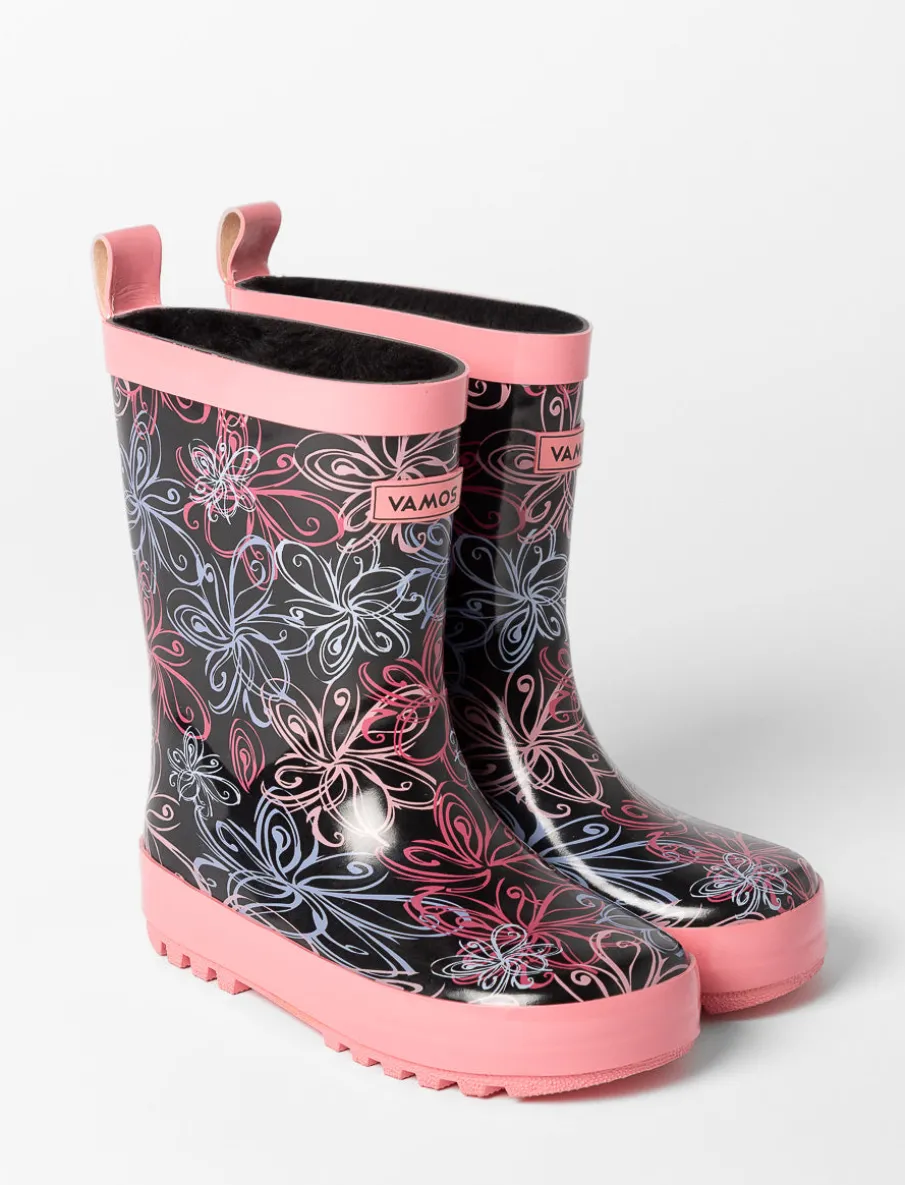 Lined Floral Rain Boots - Little Girl