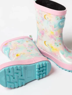 Lined Floral Rain Boots - Little Girl