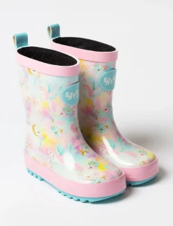 Lined Floral Rain Boots - Little Girl