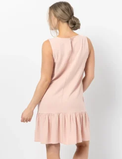 Linen Dress with Flounce Hem