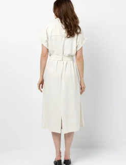 Linen Dress with Tie Belt