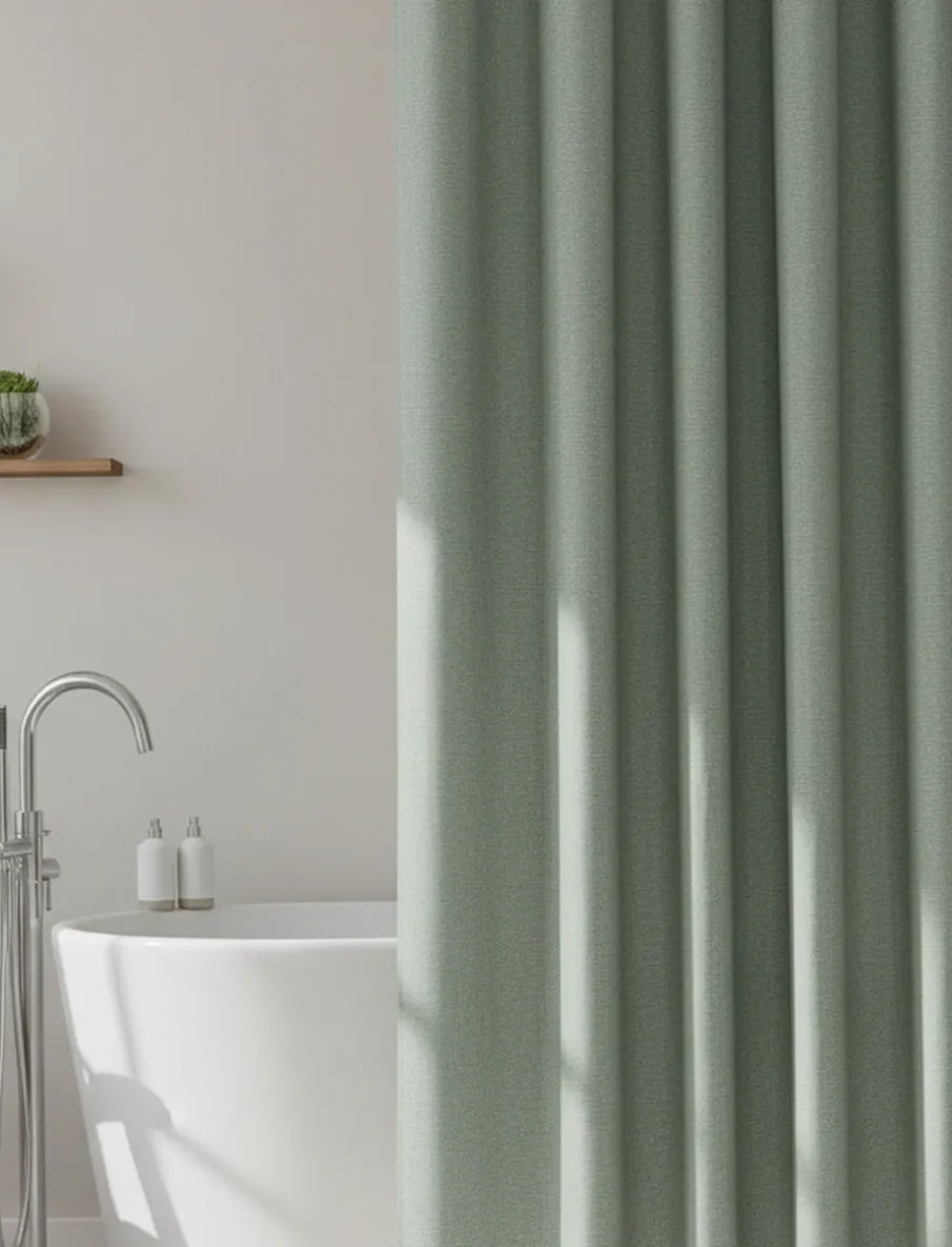 Linen Effect Shower Curtain