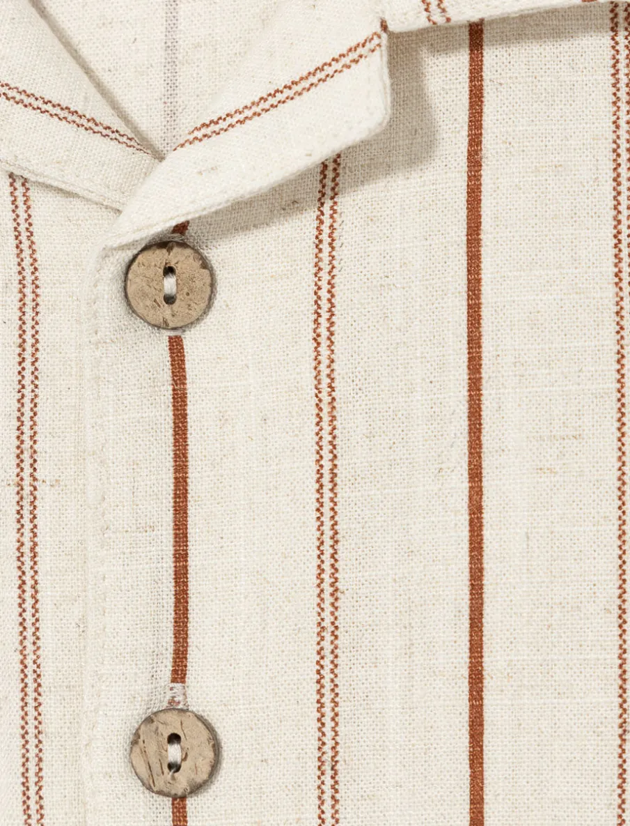 Linen Shirt with Cuban Collar