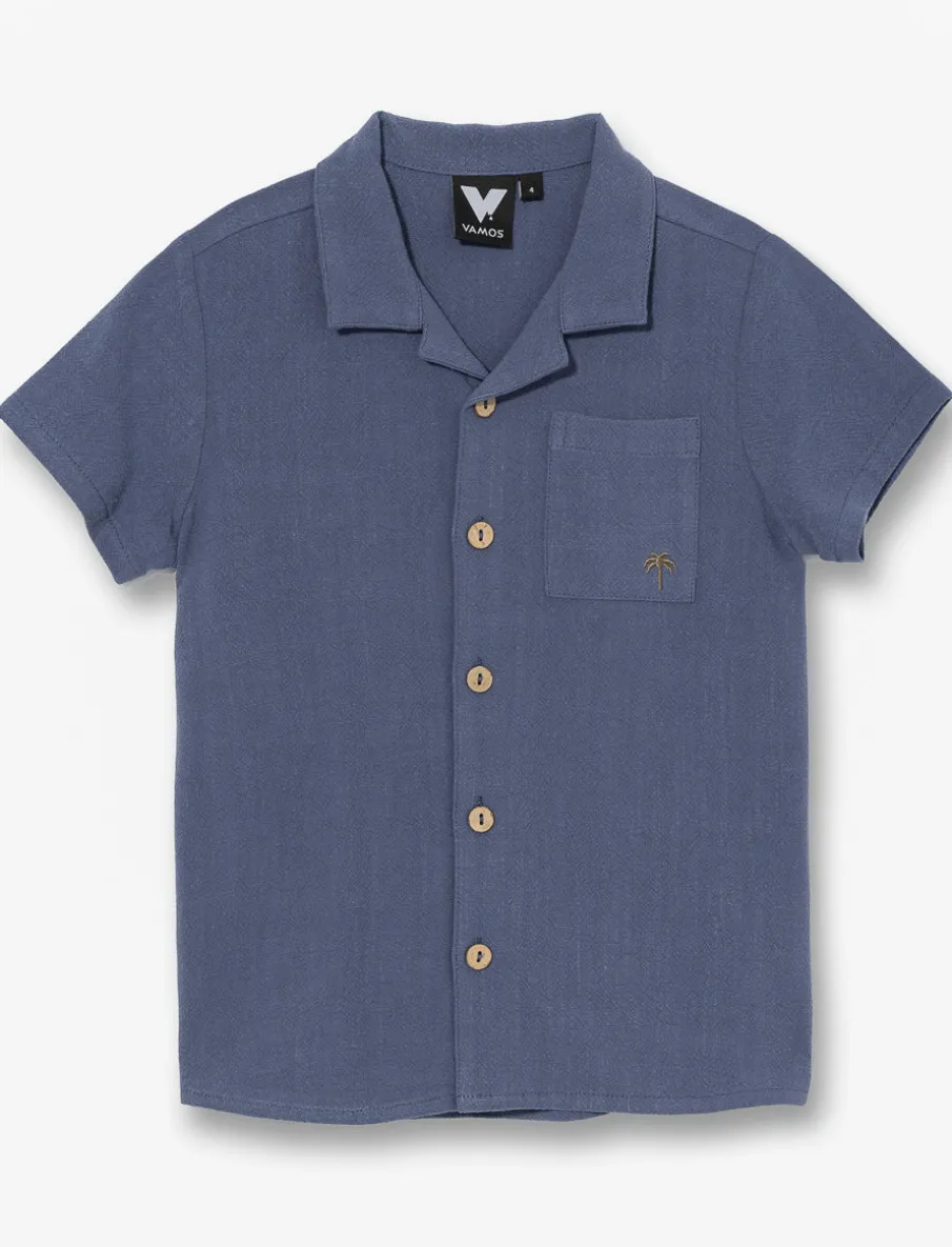 Linen Shirt with Cuban Collar