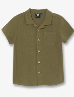 Linen Shirt with Cuban Collar