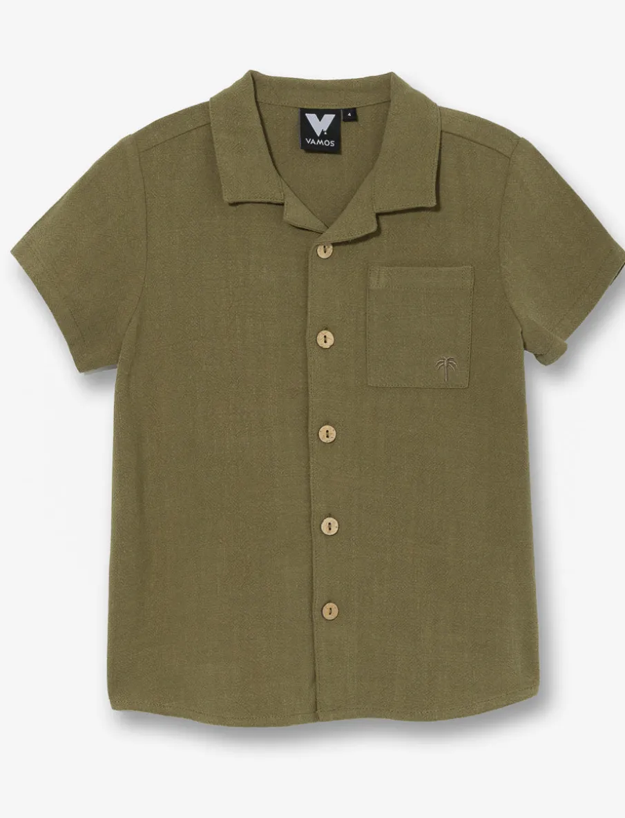 Linen Shirt with Cuban Collar