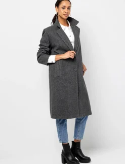 Long Coat with Notched Collar