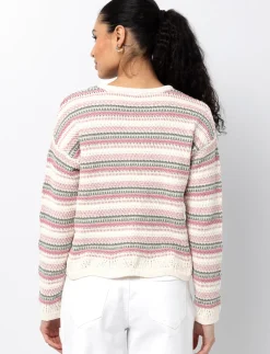 Long Sleeve Scalloped Crochet Sweater