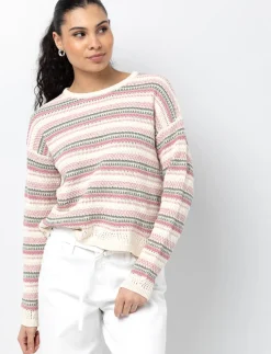 Long Sleeve Scalloped Crochet Sweater