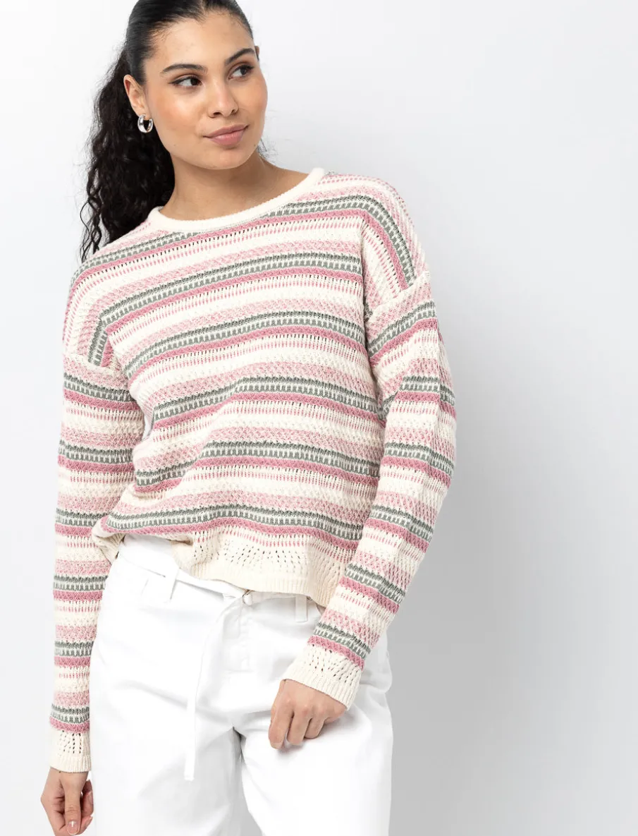 Long Sleeve Scalloped Crochet Sweater