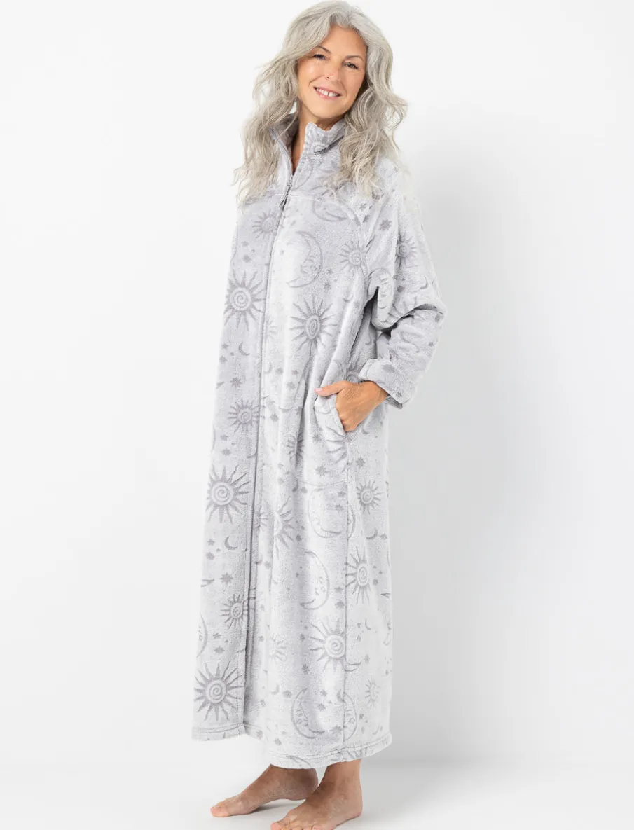 Long Zip-up Bathrobe