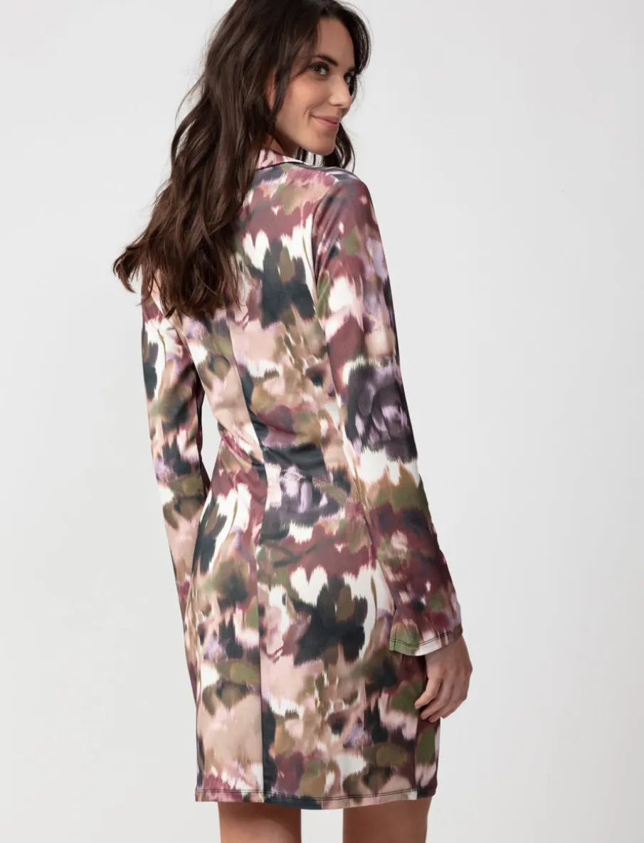 Long-sleeve Dress with Wrap Neckline