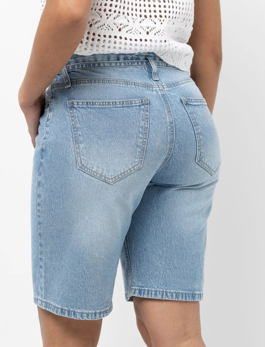 Loose Denim Bermuda Shorts