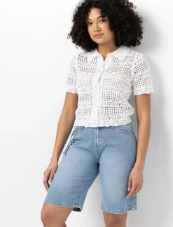 Loose Denim Bermuda Shorts