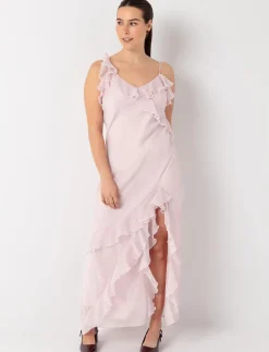 Maxi Ruffled Dress with Slit