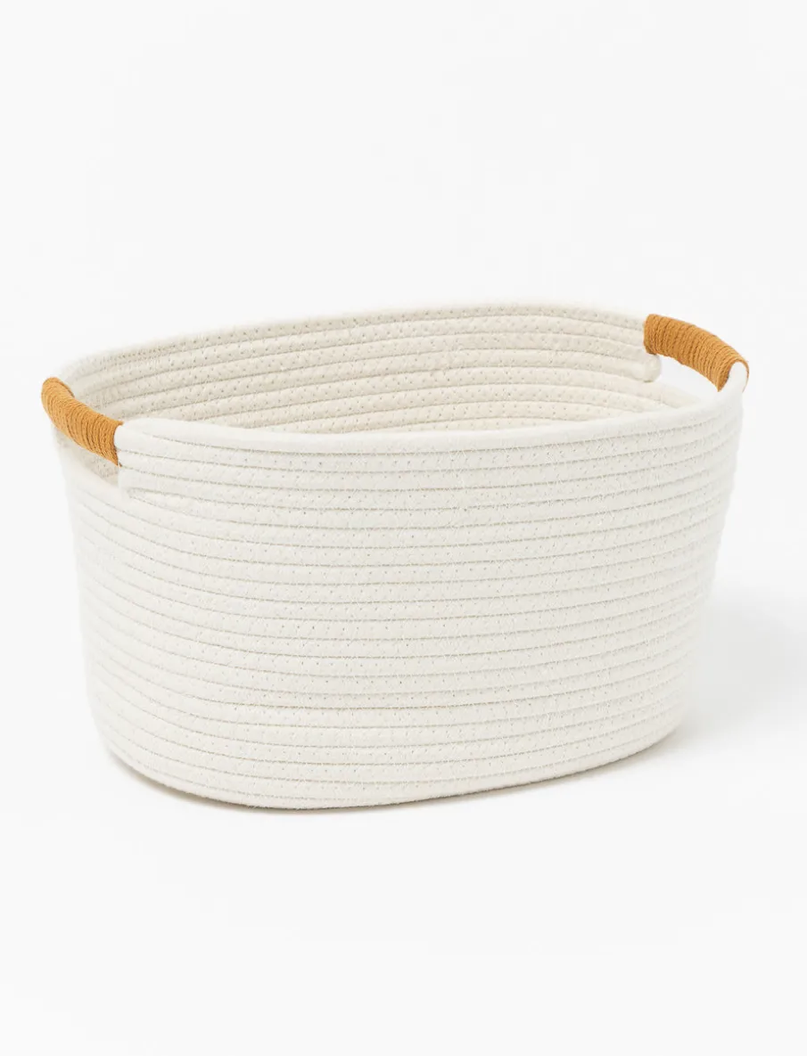 Medium Cotton Rope Basket with Handles