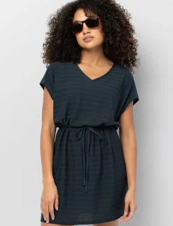 Mesh Cinched-waist Dress