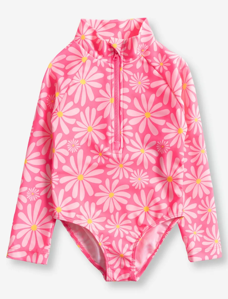 One-Piece Rashguard Swimsuit - Little Girls