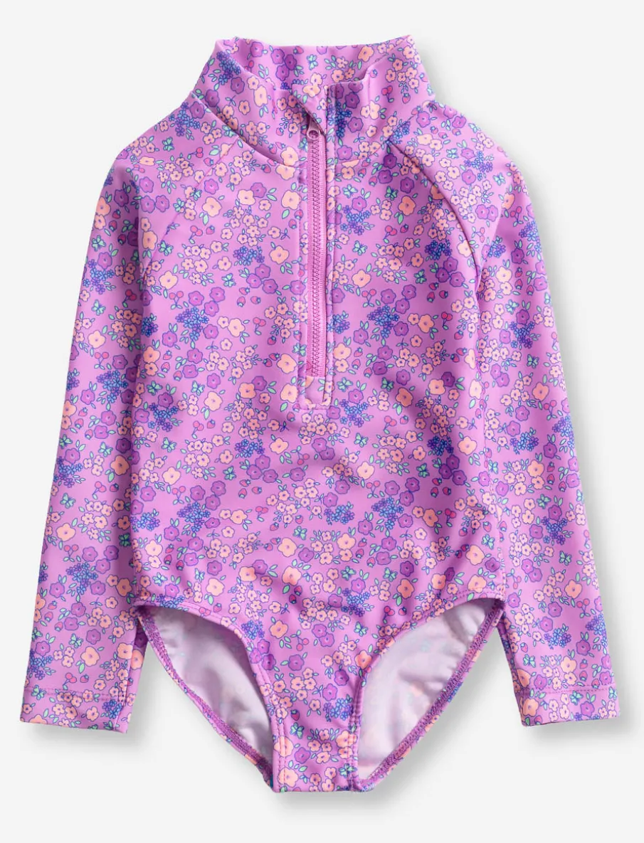 One-Piece Rashguard Swimsuit - Little Girls