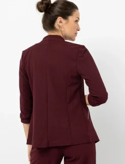 Open Blazer with Decorative Zipper Pockets