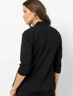Open Blazer with Decorative Zipper Pockets
