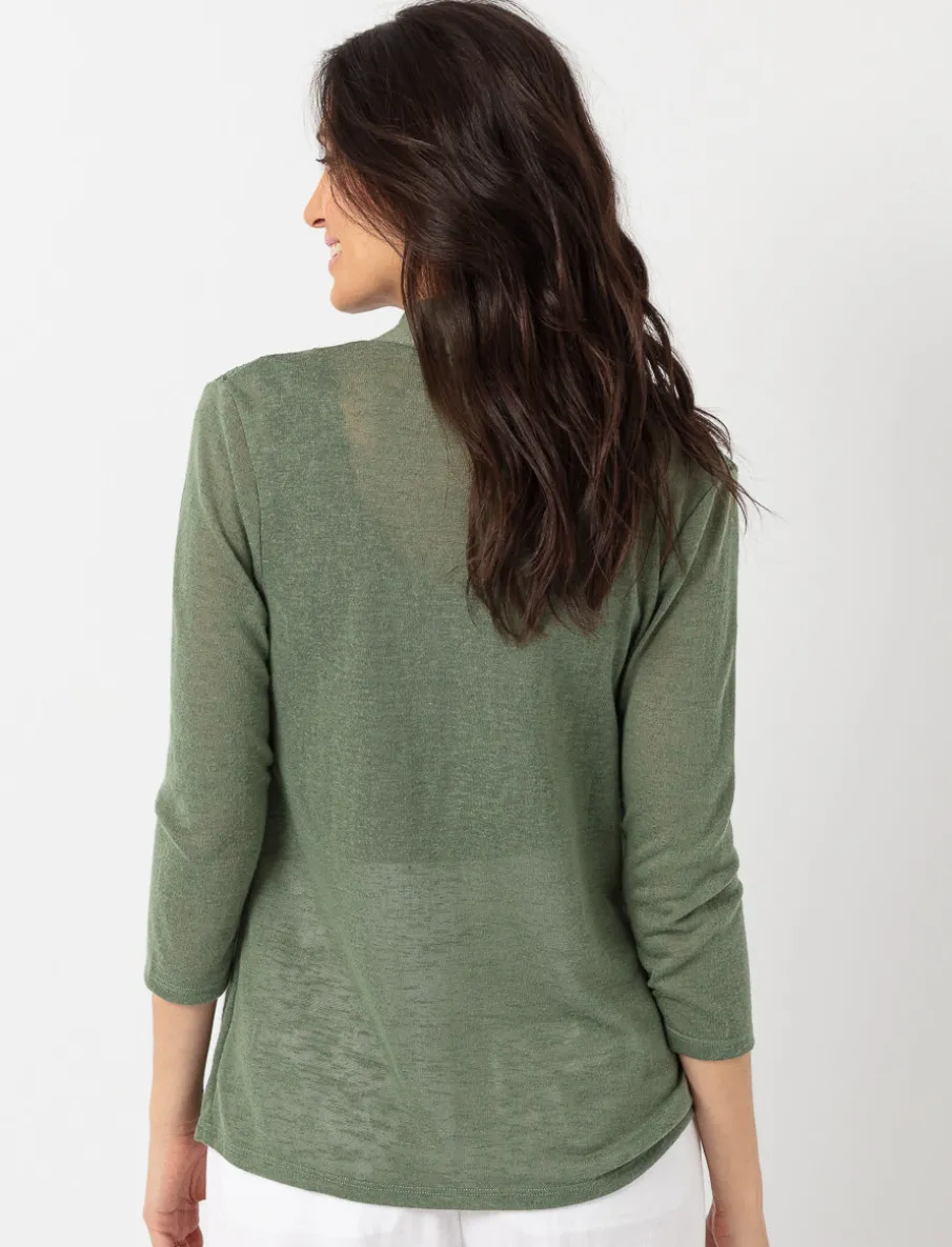 Open Cardigan with Crochet Inserts
