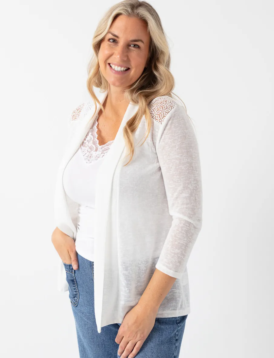 Open Cardigan with Crochet Inserts