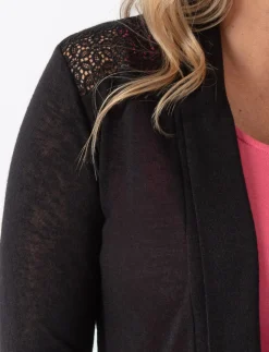 Open Cardigan with Crochet Inserts