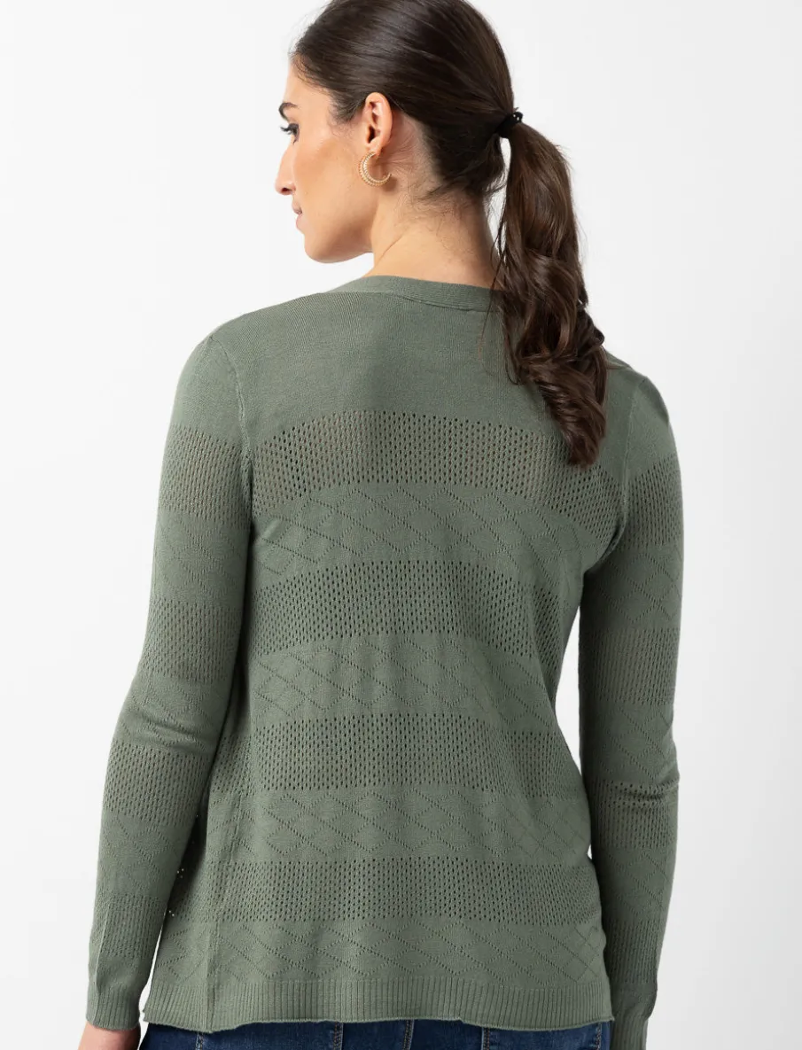 Open Pointelle Knit Cardigan