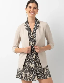 Open-front Blazer with 3/4-sleeve