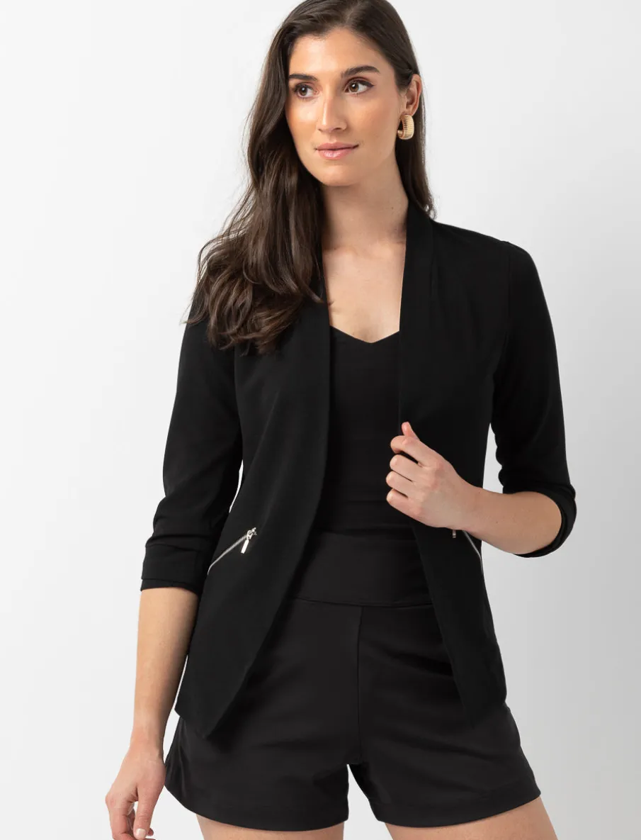 Open-front Blazer with 3/4-sleeve