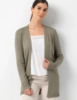 Open-front Long-sleeve Cardigan