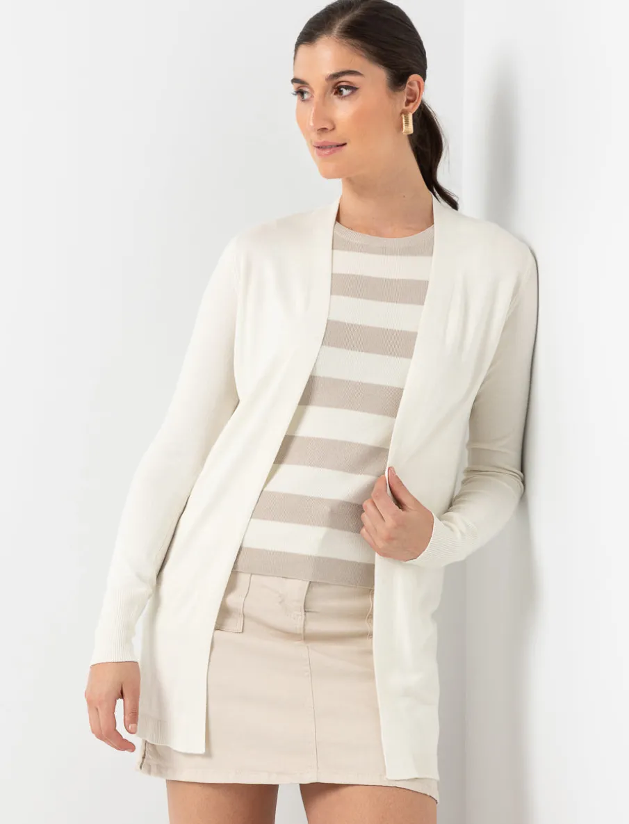 Open-front Long-sleeve Cardigan