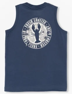 Organic Cotton Back Print Tank Top - Little Boy