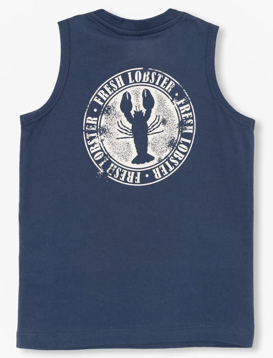 Organic Cotton Back Print Tank Top - Little Boy