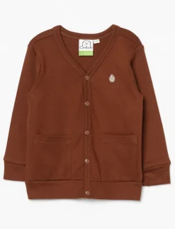 Organic Cotton Cardigan with Small Embroidery