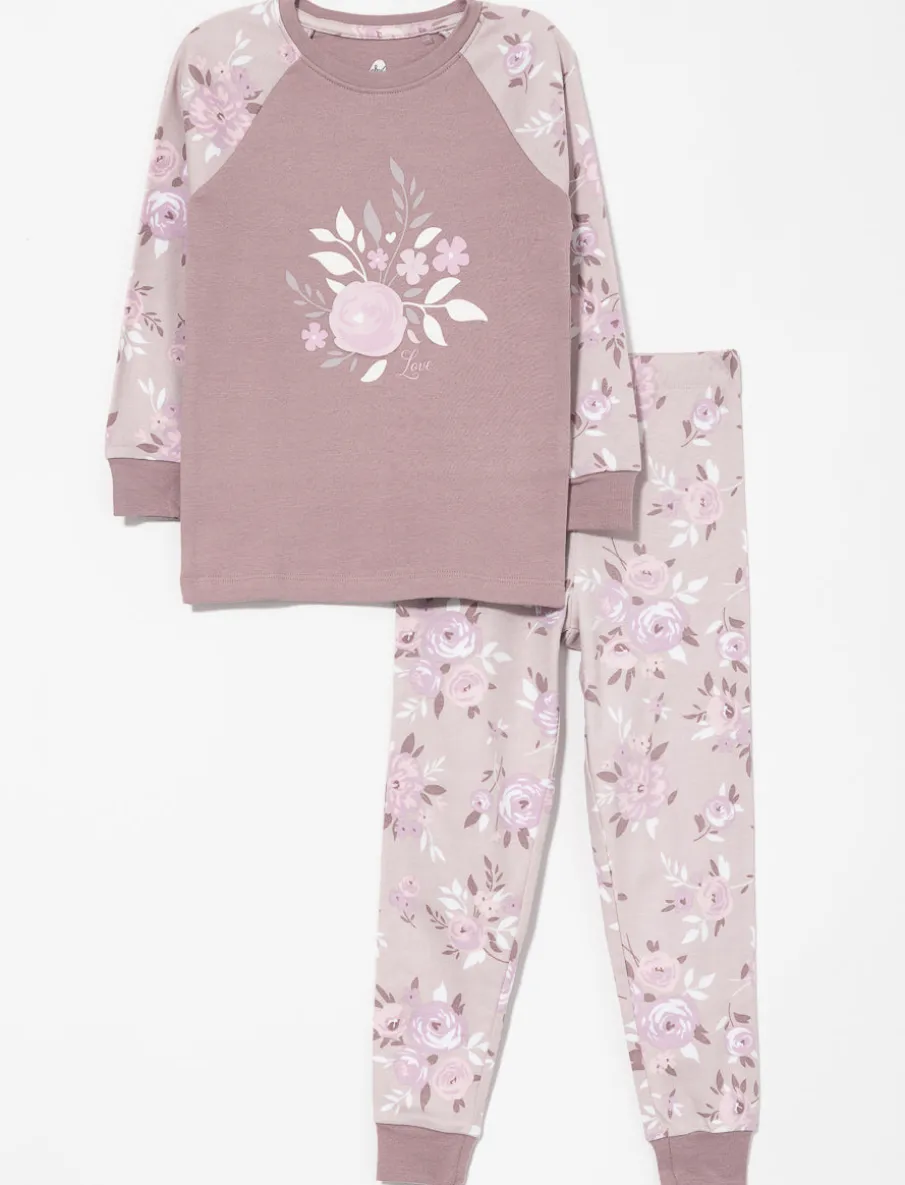 Organic Cotton Printed 2-piece PJ Set - Little Girl