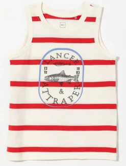 Organic Cotton Printed Tank Top - Little Boy