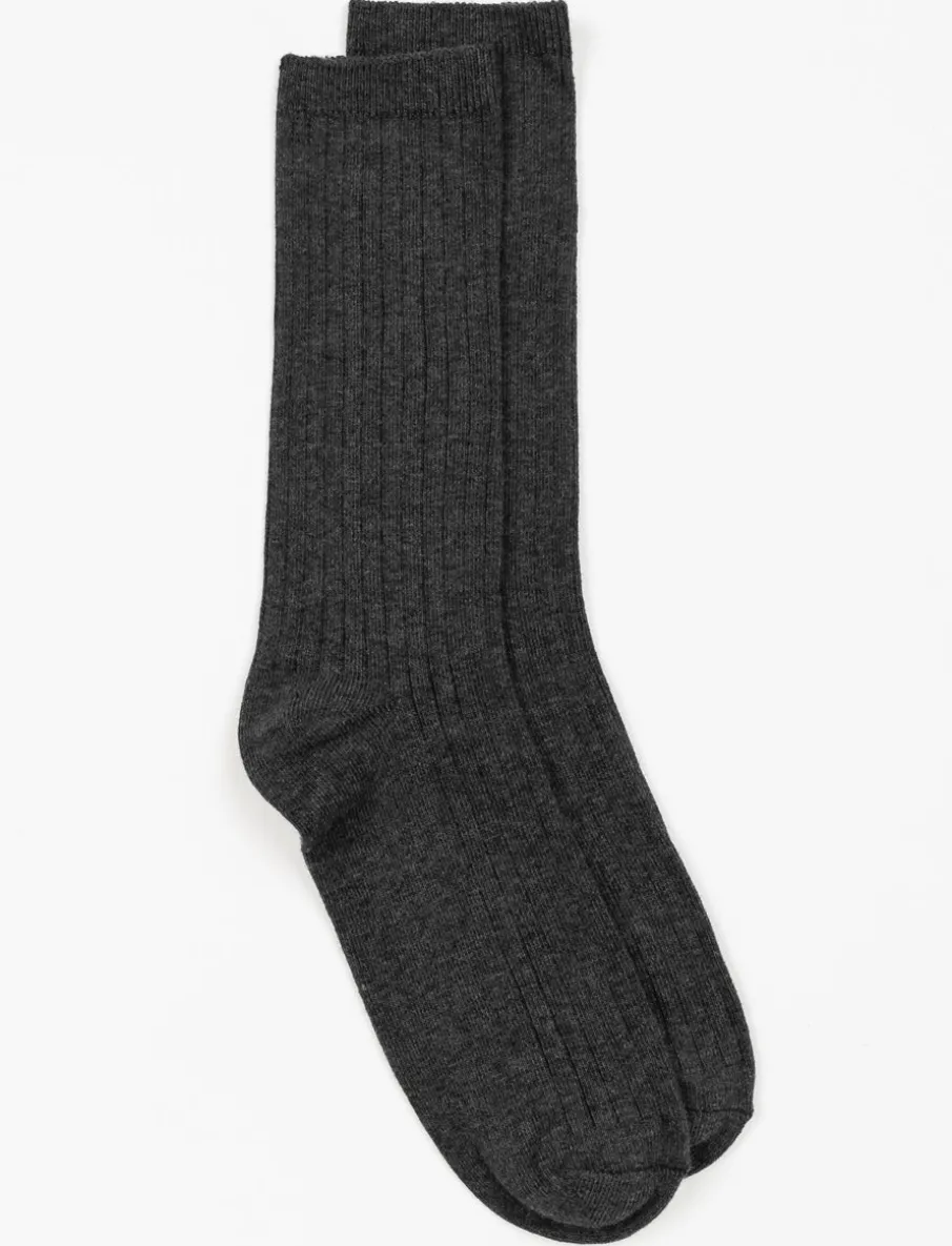 Organic Cotton Ribbed Crew Socks