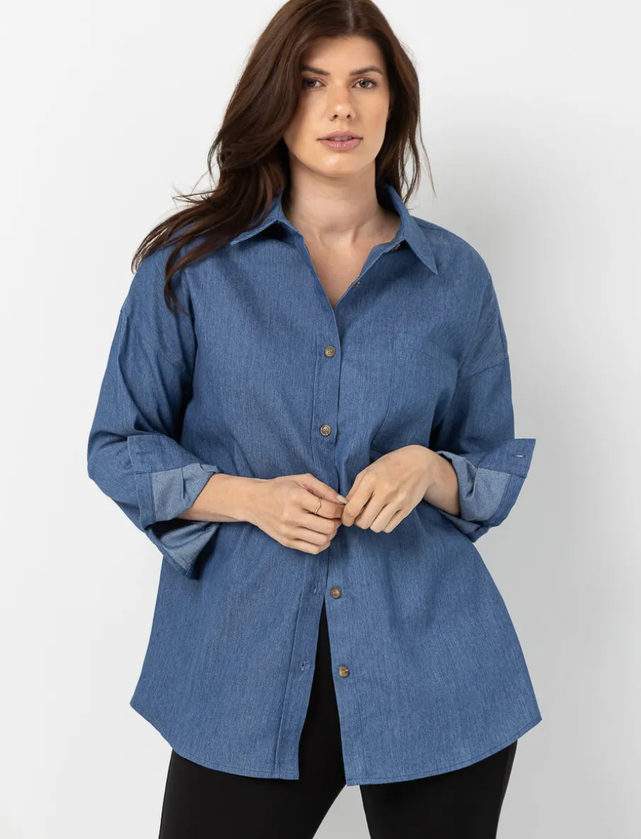 Oversized Button-front Shirt