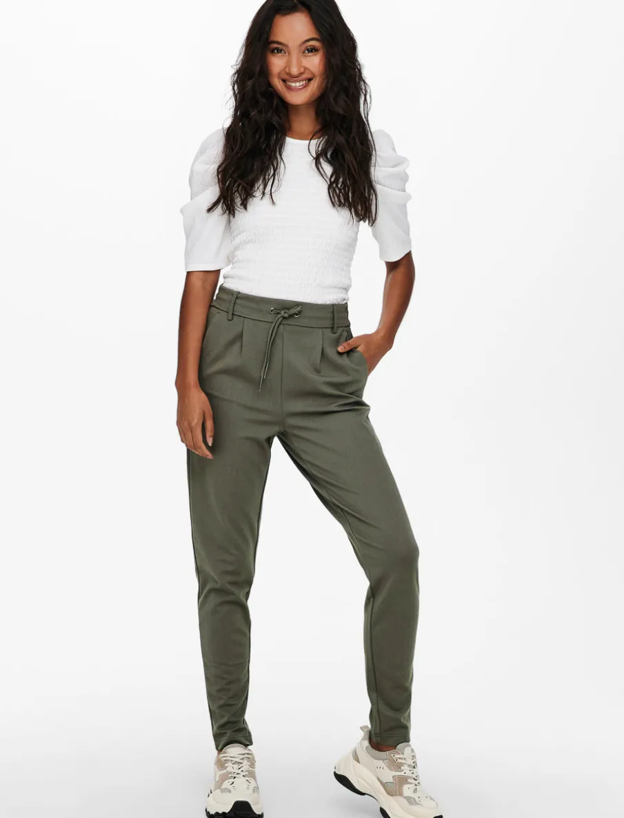 Pants with Drawstring and Elastic Waistband