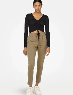 Pants with Drawstring and Elastic Waistband