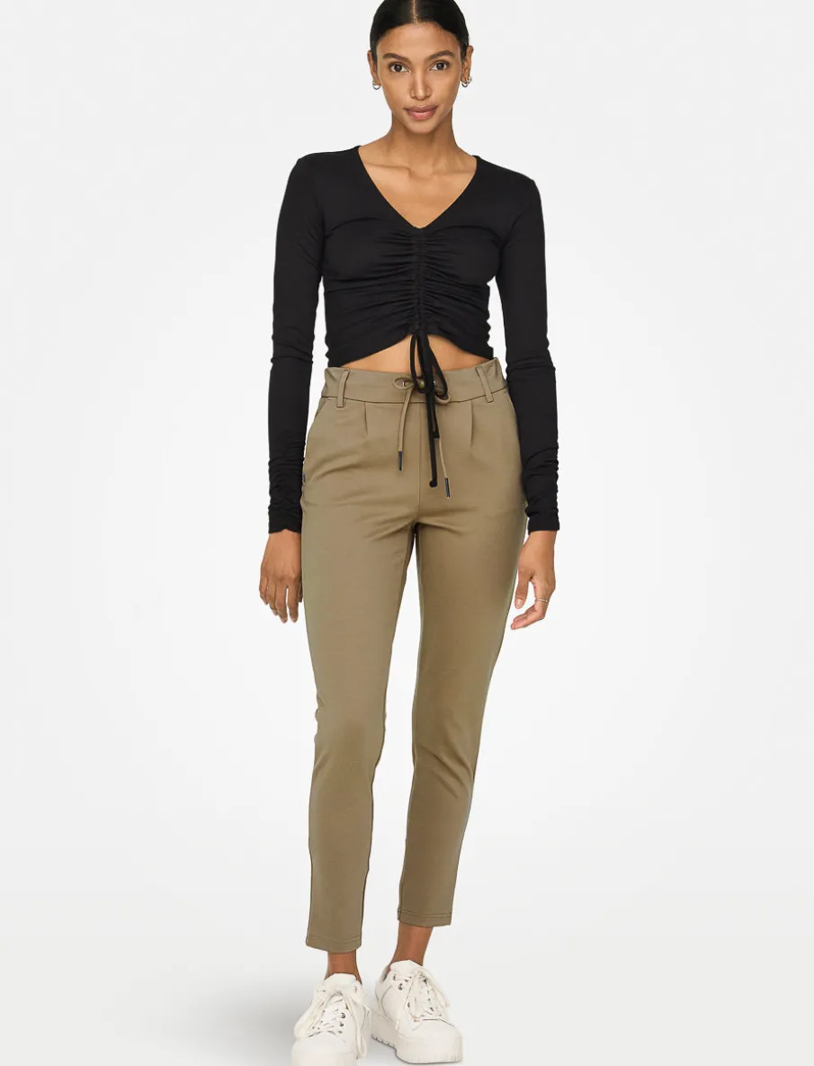 Pants with Drawstring and Elastic Waistband