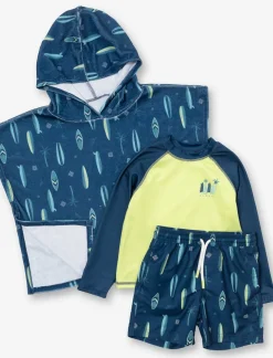 2-Piece Swimsuit with Matching Hooded Towel