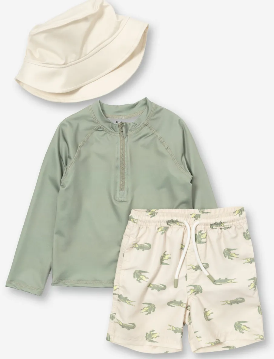 2-Piece Swimsuit with Matching Hat - Little Boys