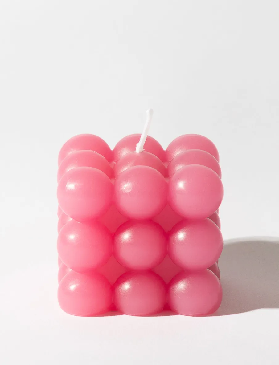 Pink Bubble Candle