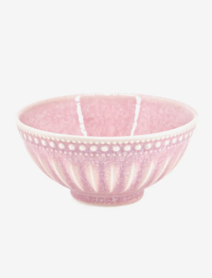 Pink Glazed Stoneware Bowl
