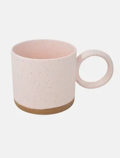 Pink Round Handle Porcelain Mug