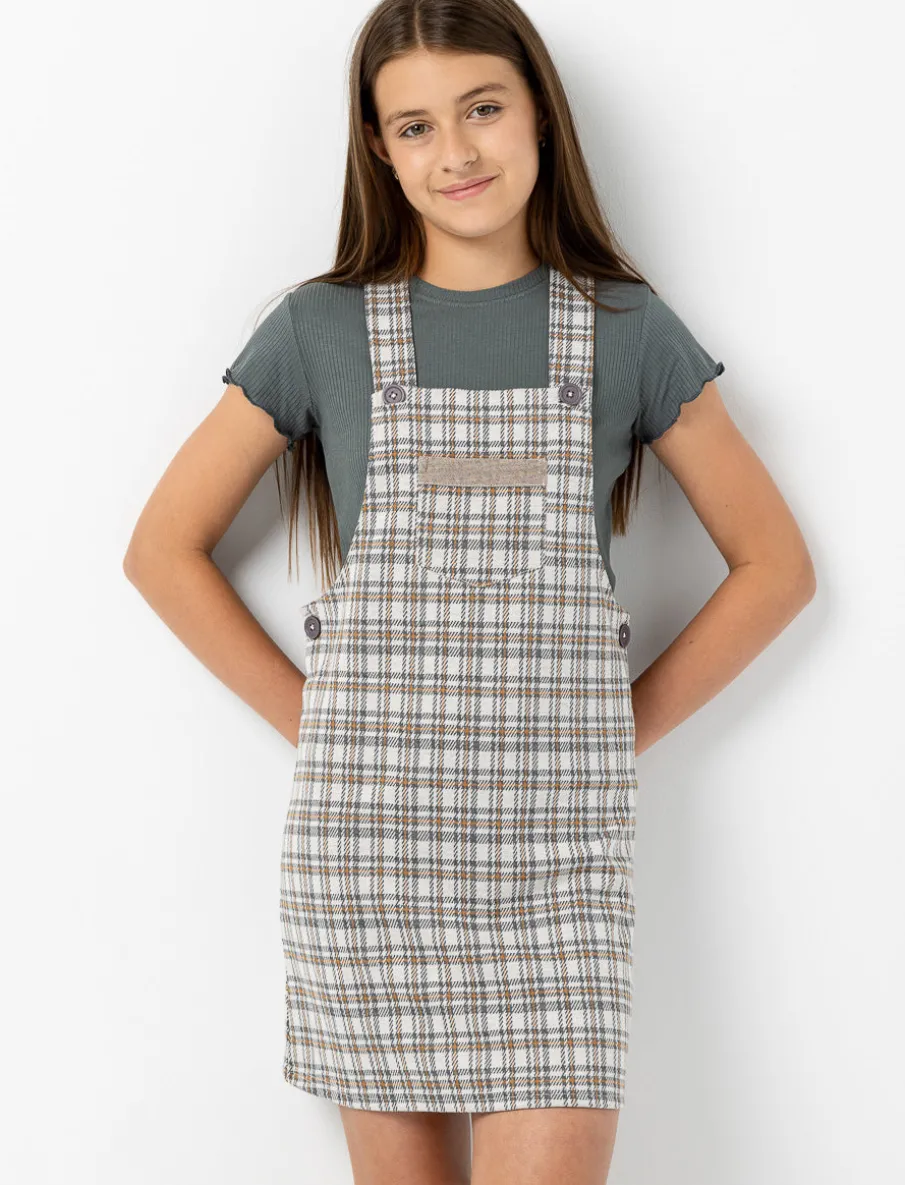 Plaid Corduroy Overall Dress