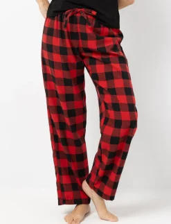 Plaid Flannel Pants with Drawstring